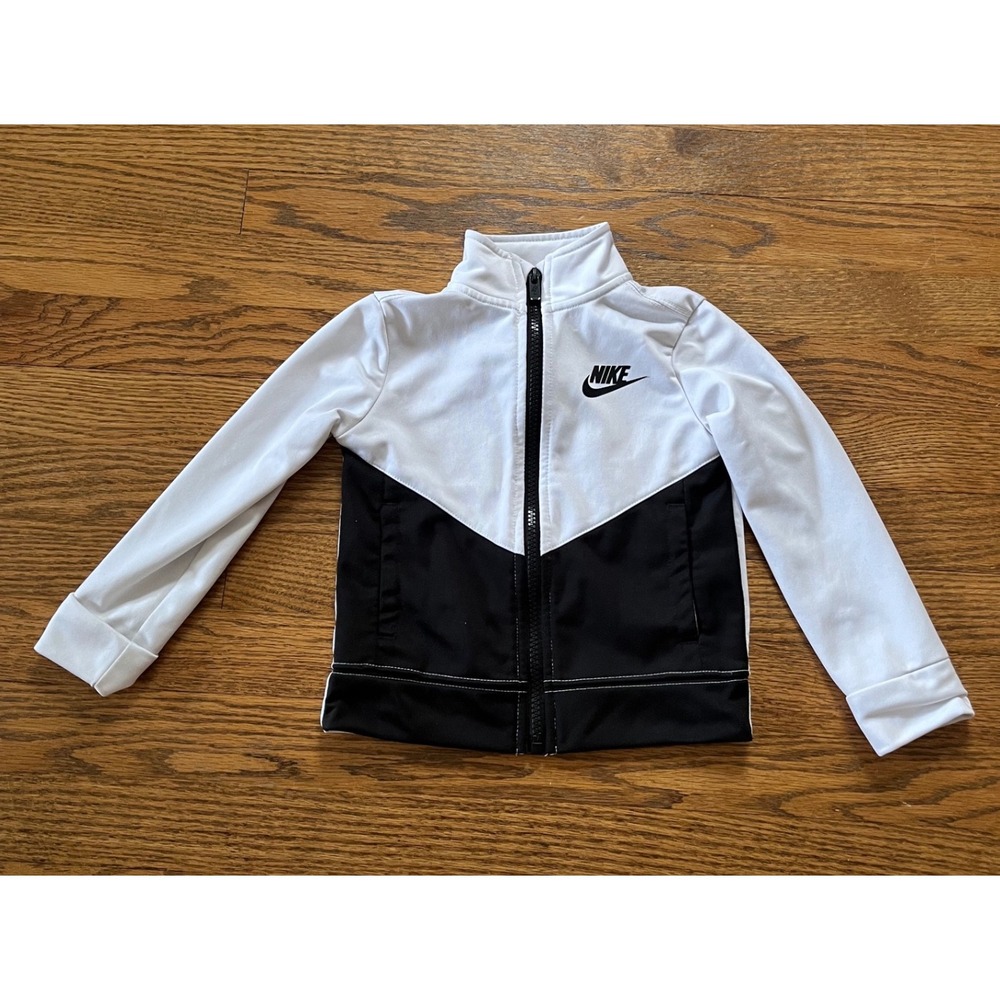 Nike Toddler Windrunner Track Jacket Black White Full Zip Size 2T